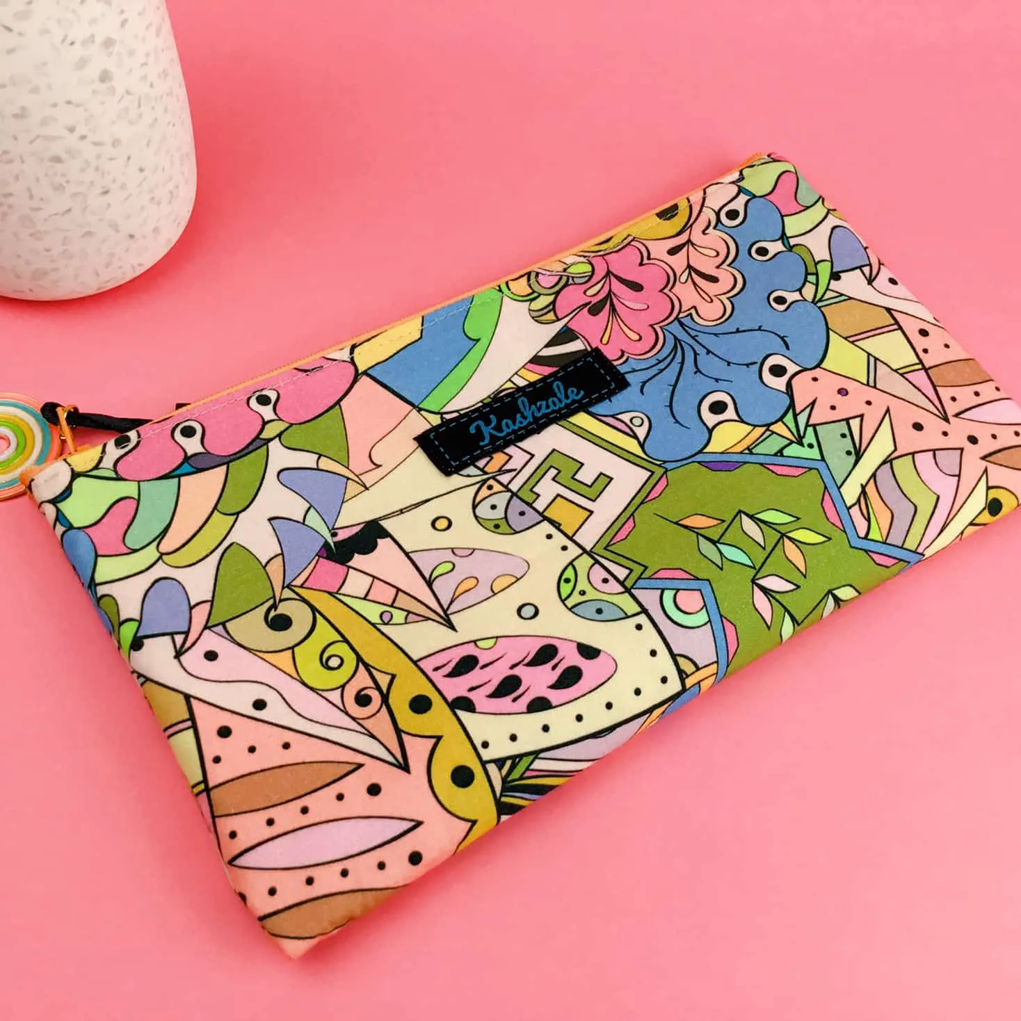 Pastel Abstract Zipper Pouch, Travel Pouch.