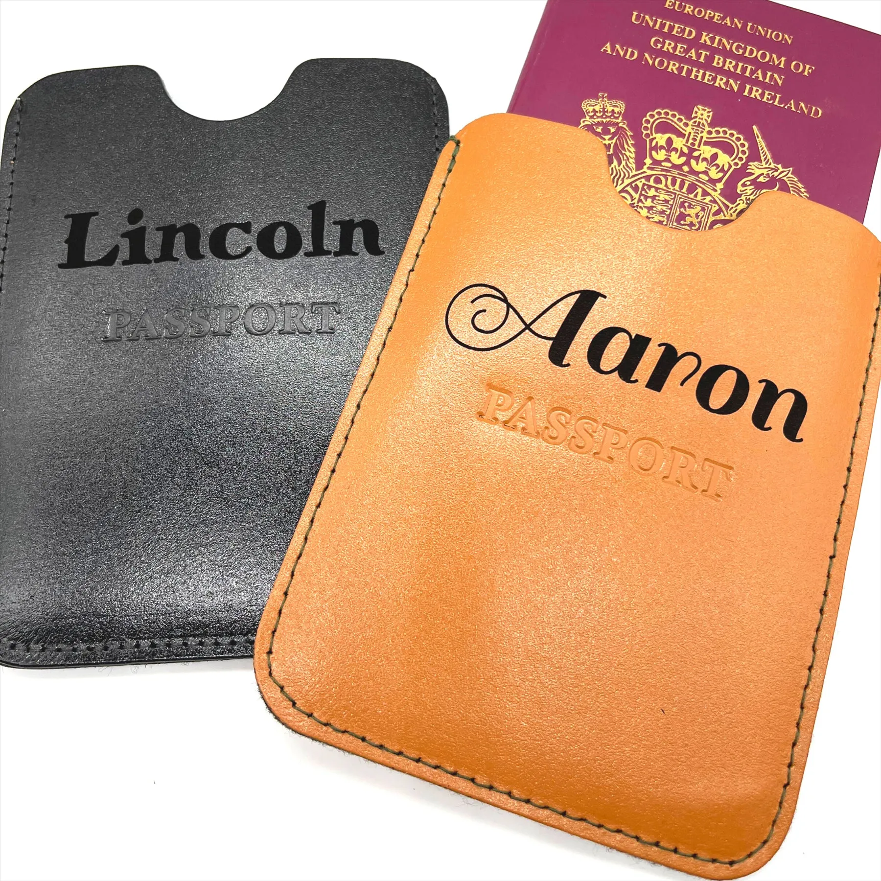 Personalised Englander Leather Passport Sleeve