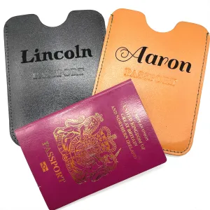 Personalised Englander Leather Passport Sleeve