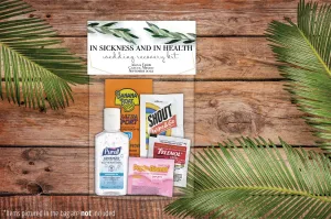 Personalized Wedding Hangover Recovery Kit Bag & Topper - Greenery
