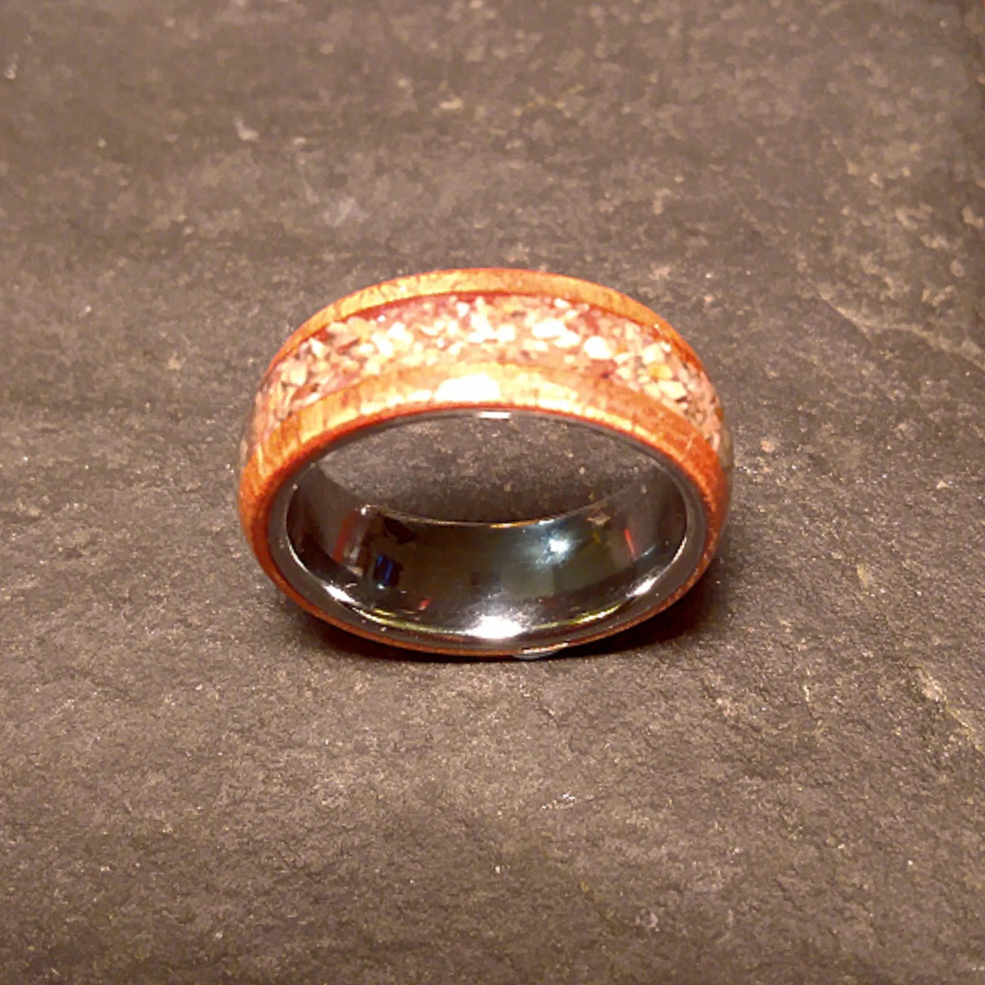 Petrified Wood Cedar Bentwood Ring