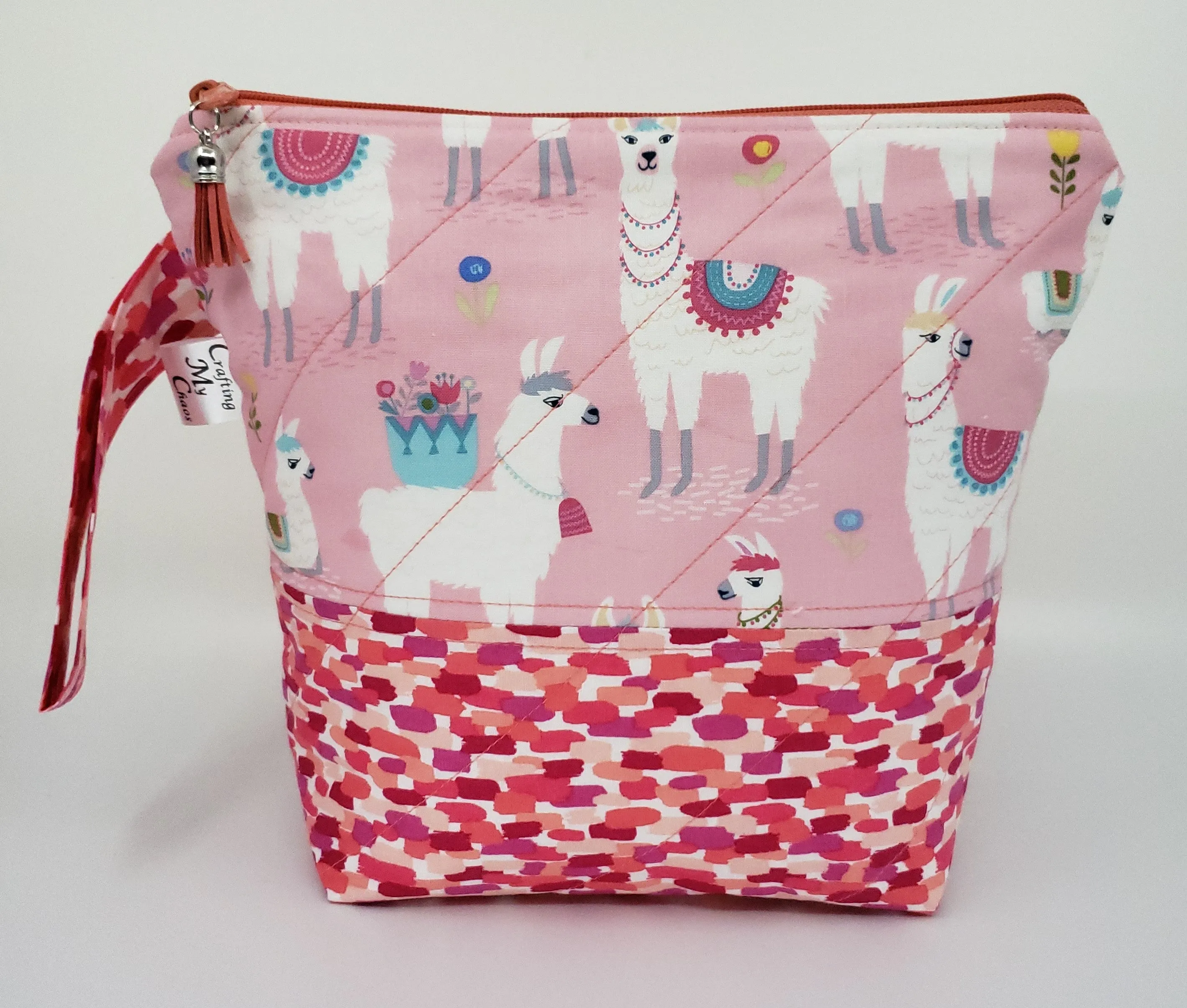 Pink Llamas - Project Bag - Small