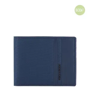 Portafoglio da Uomo Piquadro in Tessuto Riciclato con Porta Documenti Staccabile Woody Blu