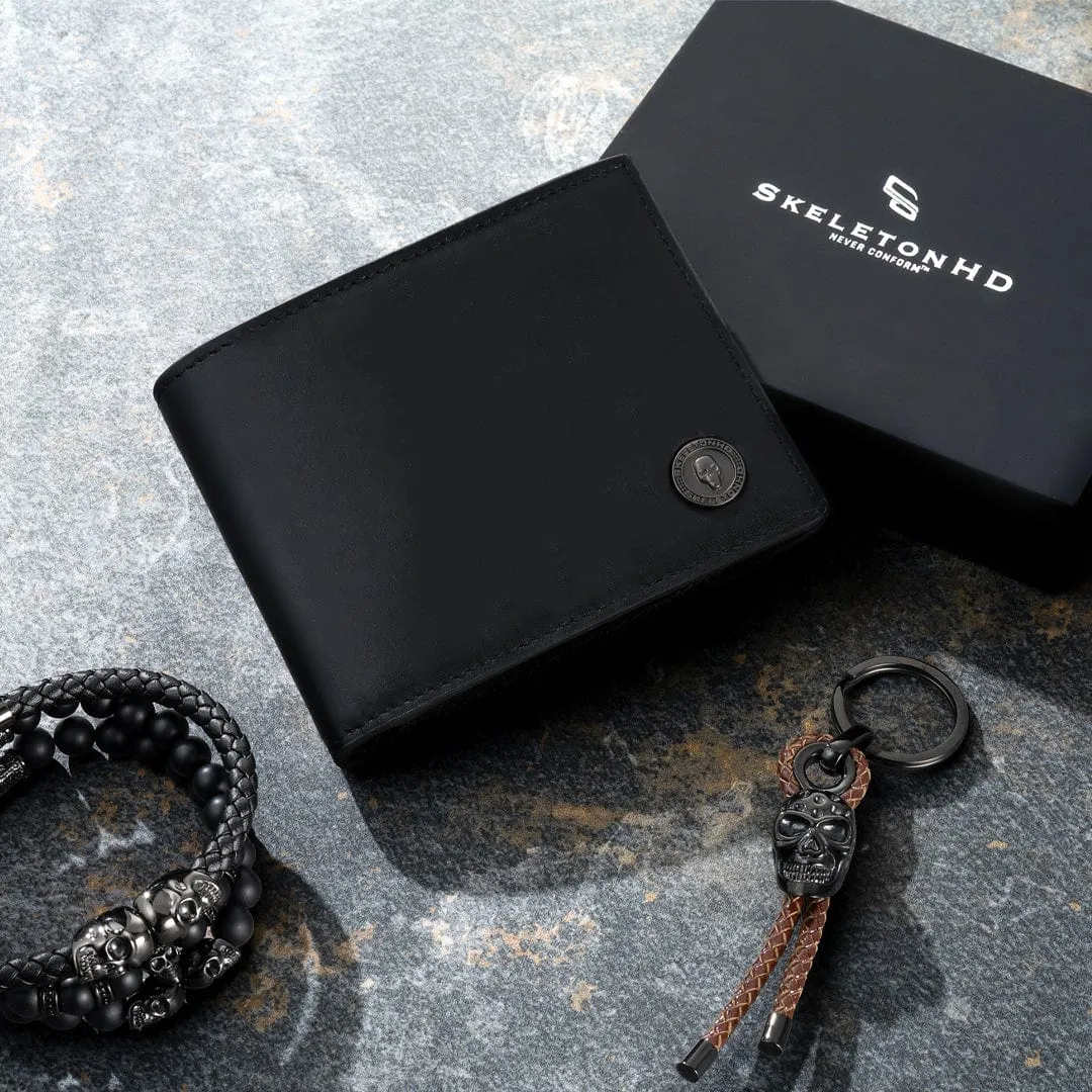 Portefeuille avec protection rfid en cuir