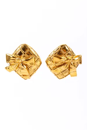 Quilted Bow Earrings