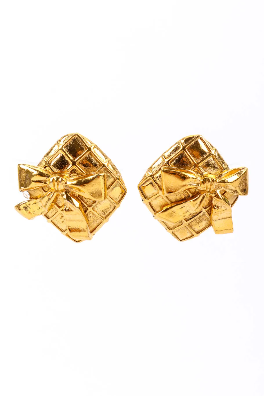 Quilted Bow Earrings