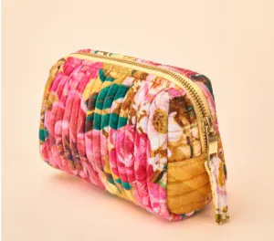 Quilted Vanity Bag | Impressionist Floral, Mustard