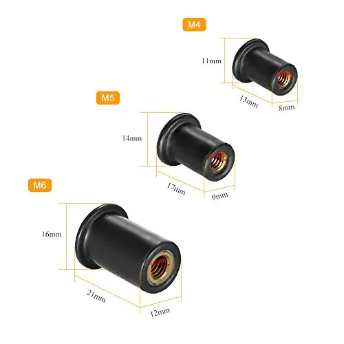 Qunan 6pcs M4/M5/M6 Kayak Rubber Well Nut Fasteners Wellnuts Kayak Acc ories
