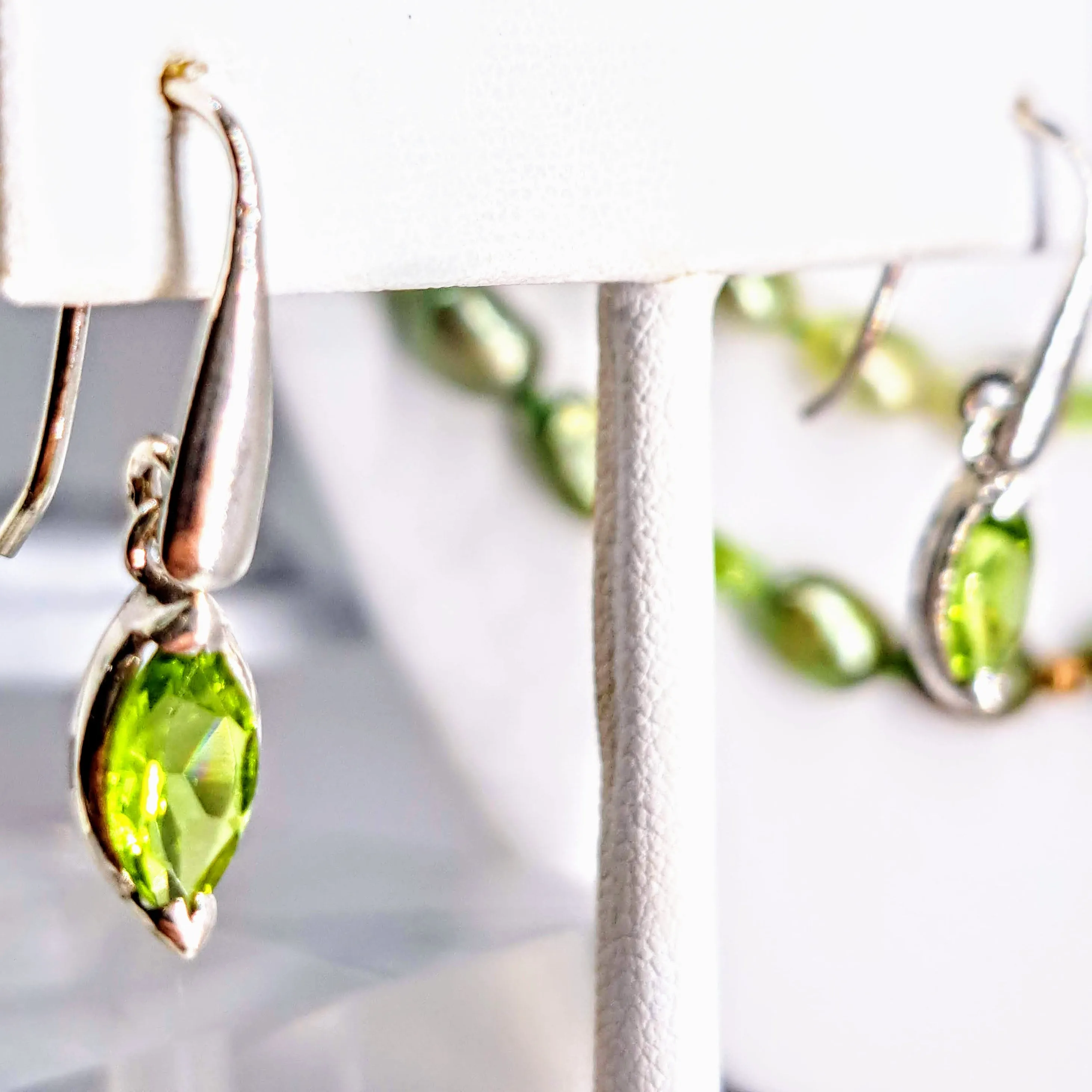 "Green Apple Candy" 1" Earrings - Peridot, Sterling
