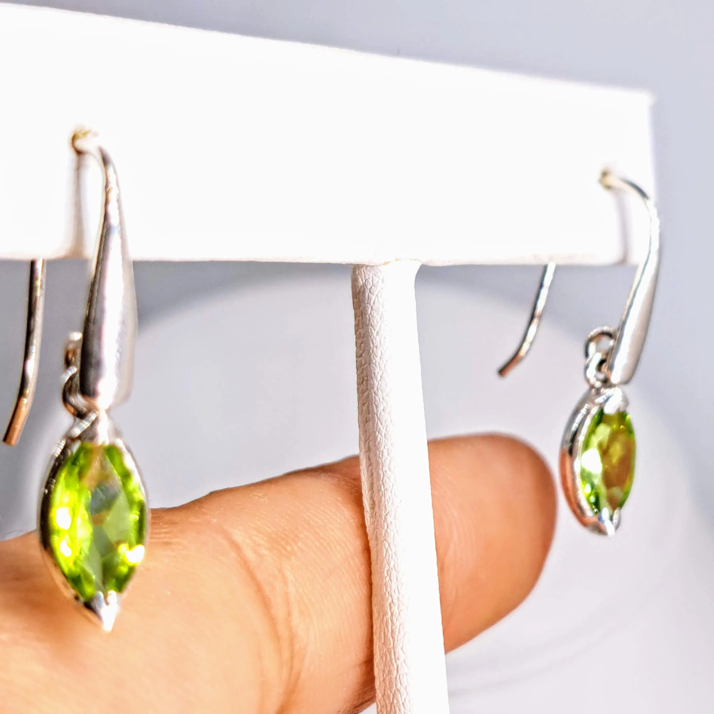 "Green Apple Candy" 1" Earrings - Peridot, Sterling