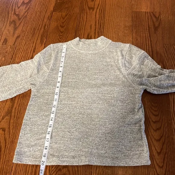 Rag and Bone Heather gray mock neck  long sleeve crop lightweight sweater Small