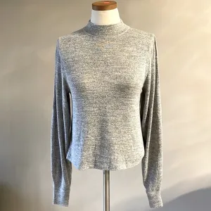 Rag and Bone Heather gray mock neck  long sleeve crop lightweight sweater Small