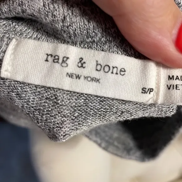 Rag and Bone Heather gray mock neck  long sleeve crop lightweight sweater Small