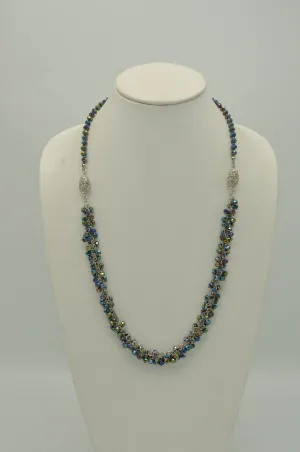 Rainbow Crystal Glass Beads adjustable Necklace #FW1239NVM (U SEC)