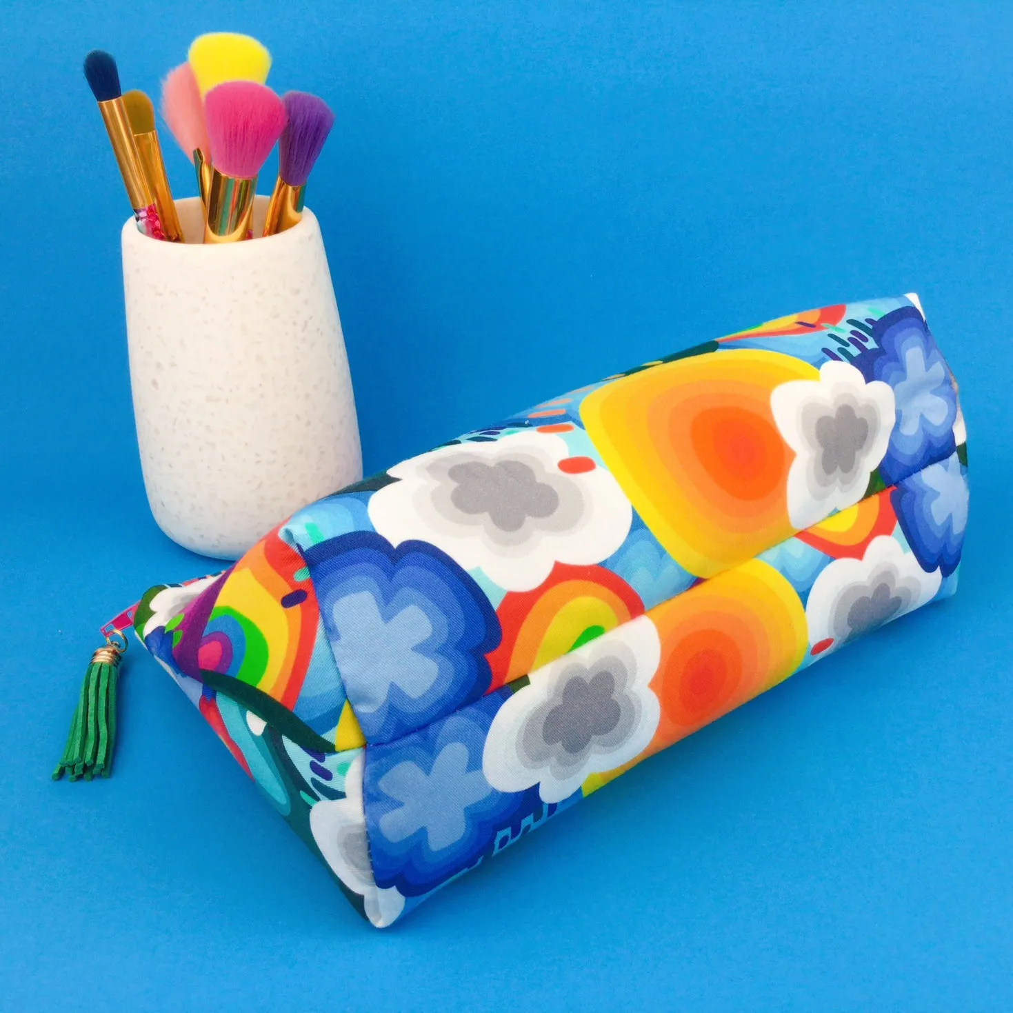 Rainbow Land Medium Makeup Bag. Kasey Rainbow Design.