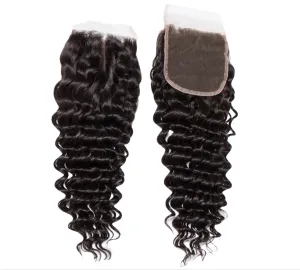 RAW INDIAN NATURAL CURLY LACE CLOSURE