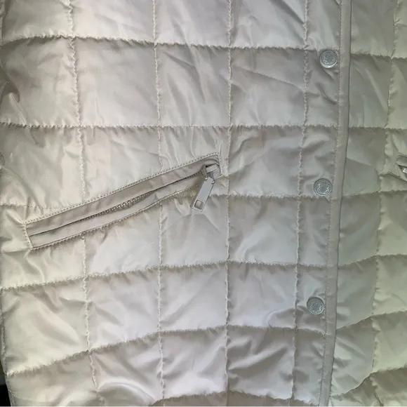 Rebecca Minkoff Quilted Lightweight Jacket Puffer Ivory Boxy Quiet Luxury Coat M