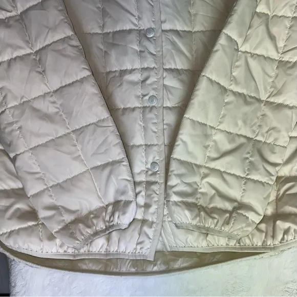 Rebecca Minkoff Quilted Lightweight Jacket Puffer Ivory Boxy Quiet Luxury Coat M