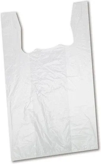 RiteSource - 8" x 4" x 16", S1A Low Density White T-Shirt Bag, 12lb/Cs, 90Cs/sk - TLDS1AW