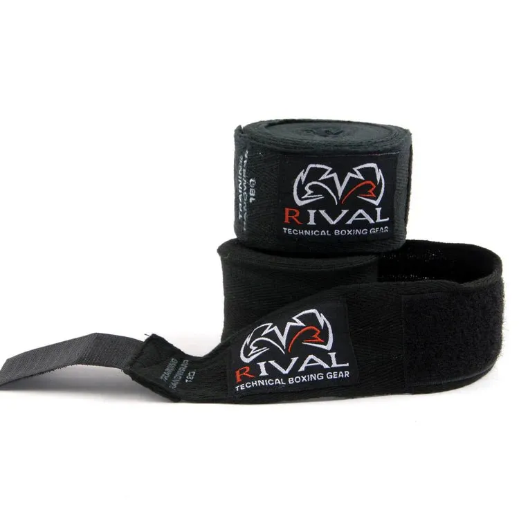 RIVAL® COTTON HANDWRAPS | semi Elastic Hand Wraps Boxing, MMA, Muay Thai, and Other Martial Arts for Men and Women (Multiple Color Options) | Comfy Fit