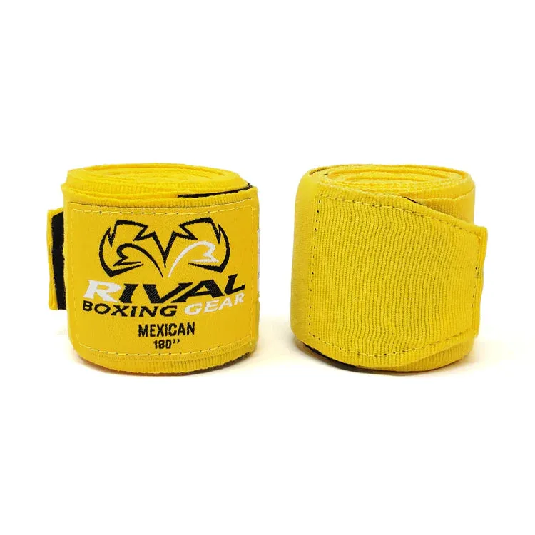 RIVAL®MEXICAN HANDWRAPS | semi Elastic Hand Wraps Boxing, MMA, Muay Thai, and Other Martial Arts for Men and Women (Multiple Color Options) | Comfy Fit