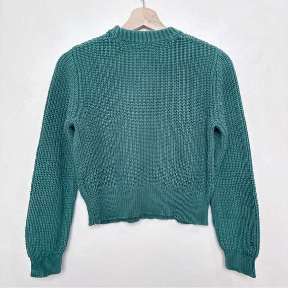 Rolla's Womens Xsmall Fluffy Sailor Sweater Cropped In Green Color