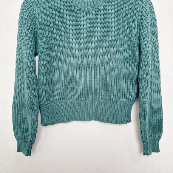 Rolla's Womens Xsmall Fluffy Sailor Sweater Cropped In Green Color