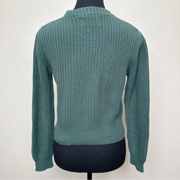 Rolla's Womens Xsmall Fluffy Sailor Sweater Cropped In Green Color