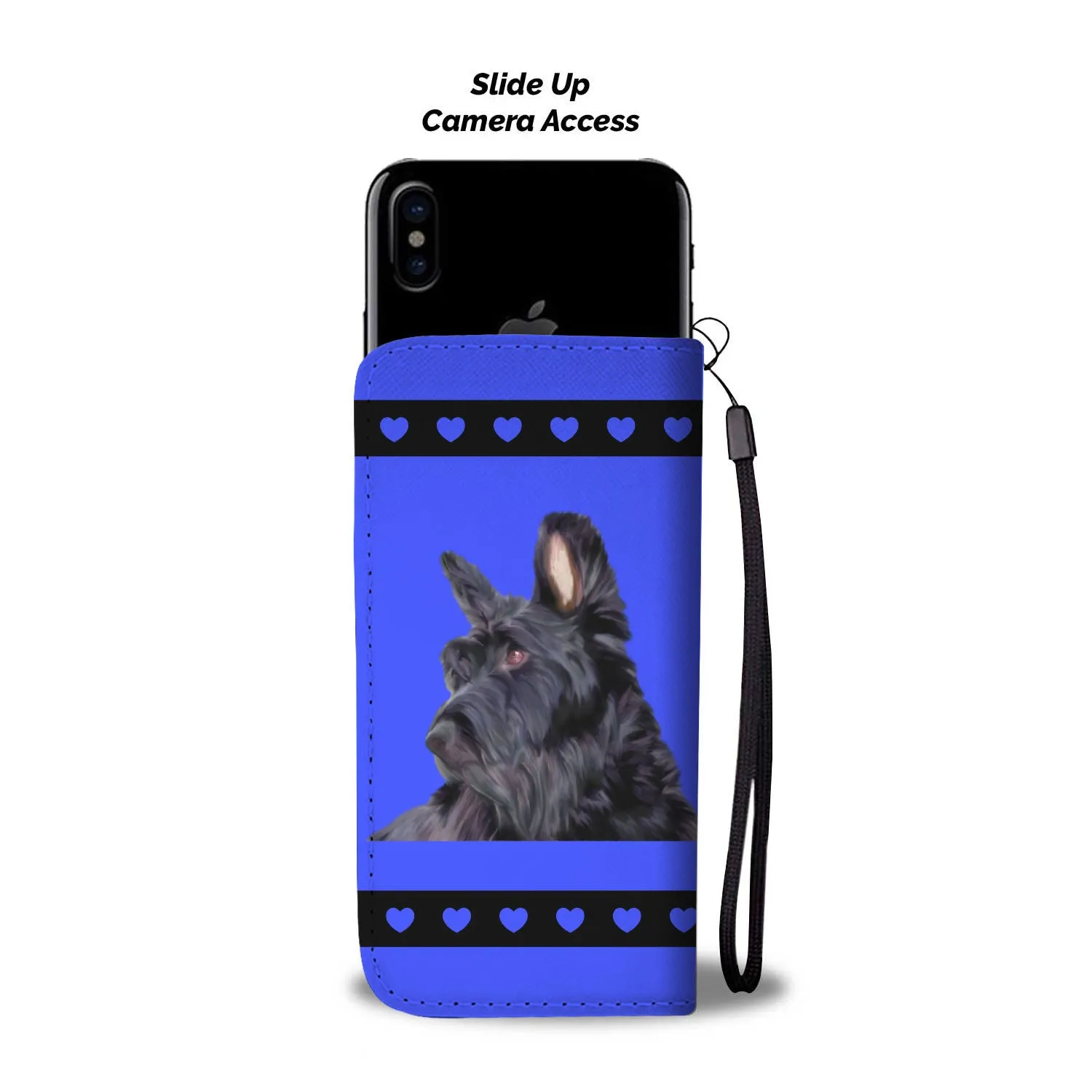 Scottish Terrier Phone Case Wallet - Blue