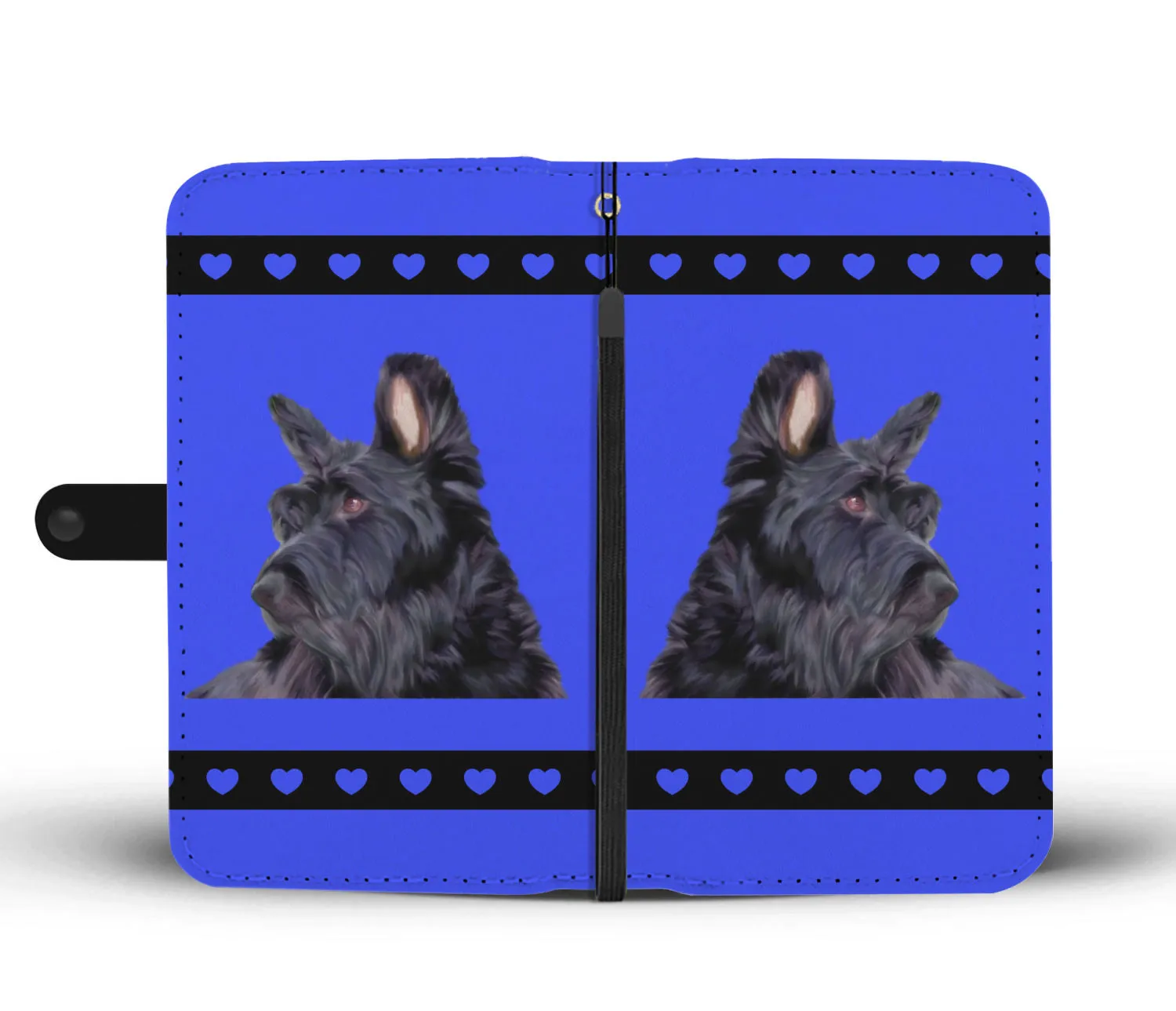 Scottish Terrier Phone Case Wallet - Blue