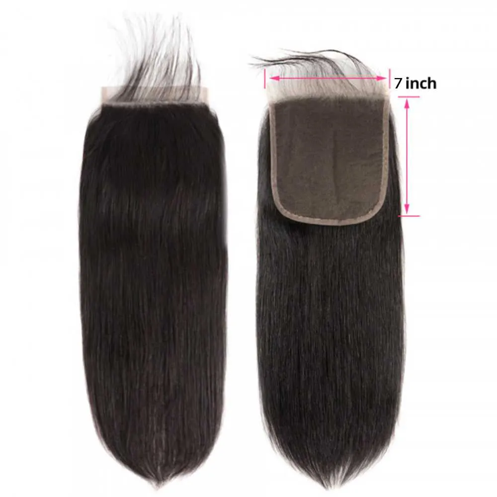 Sdamey Brazilian Straight Human Hair 7X7 Lace Closure