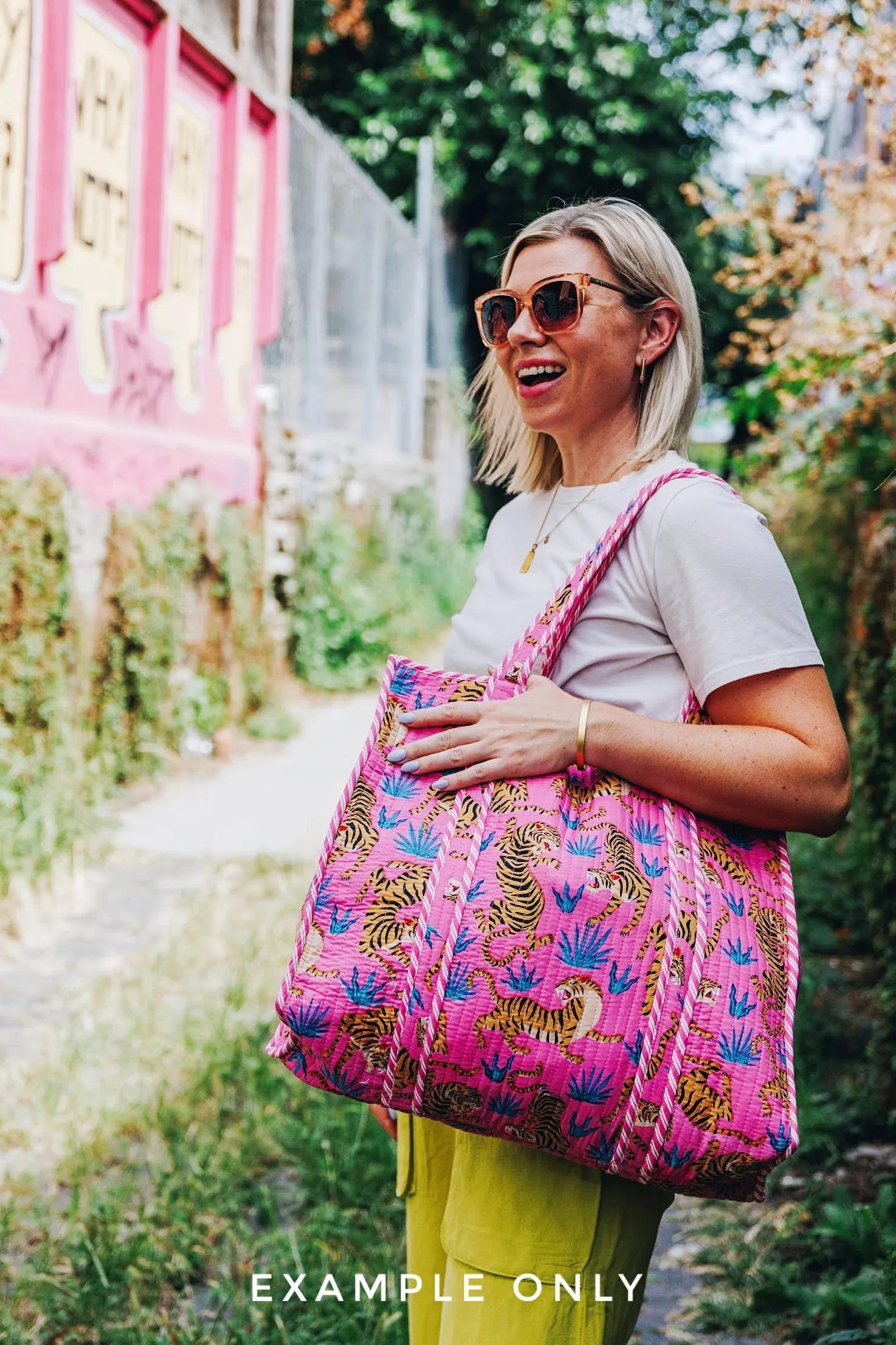 Seaside Cotton Quilted Tote Bag