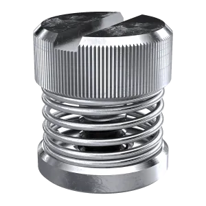 Self-Clinching Panel Fastener, Low Profile, Steel, Bright Nickel, M5x0.8, Type 1, 100 Pack