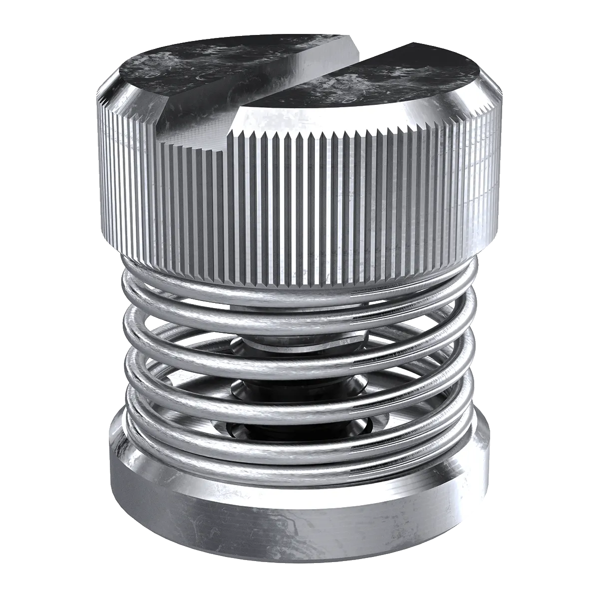 Self-Clinching Panel Fastener, Low Profile, Steel, Bright Nickel, M5x0.8, Type 1, 100 Pack