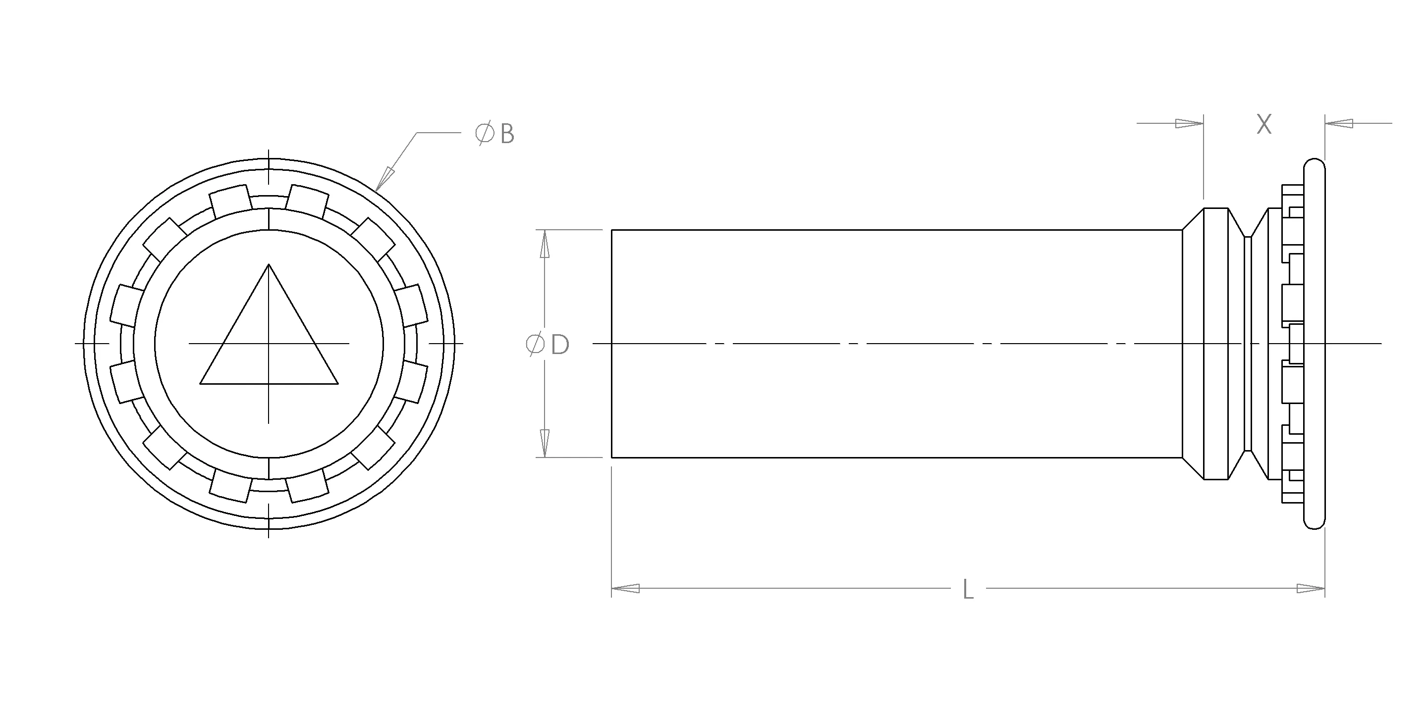 Self-Clinching Pin, 300 Series Stainless Steel, Passivated, 0.281 x 0.500, 100 Pack
