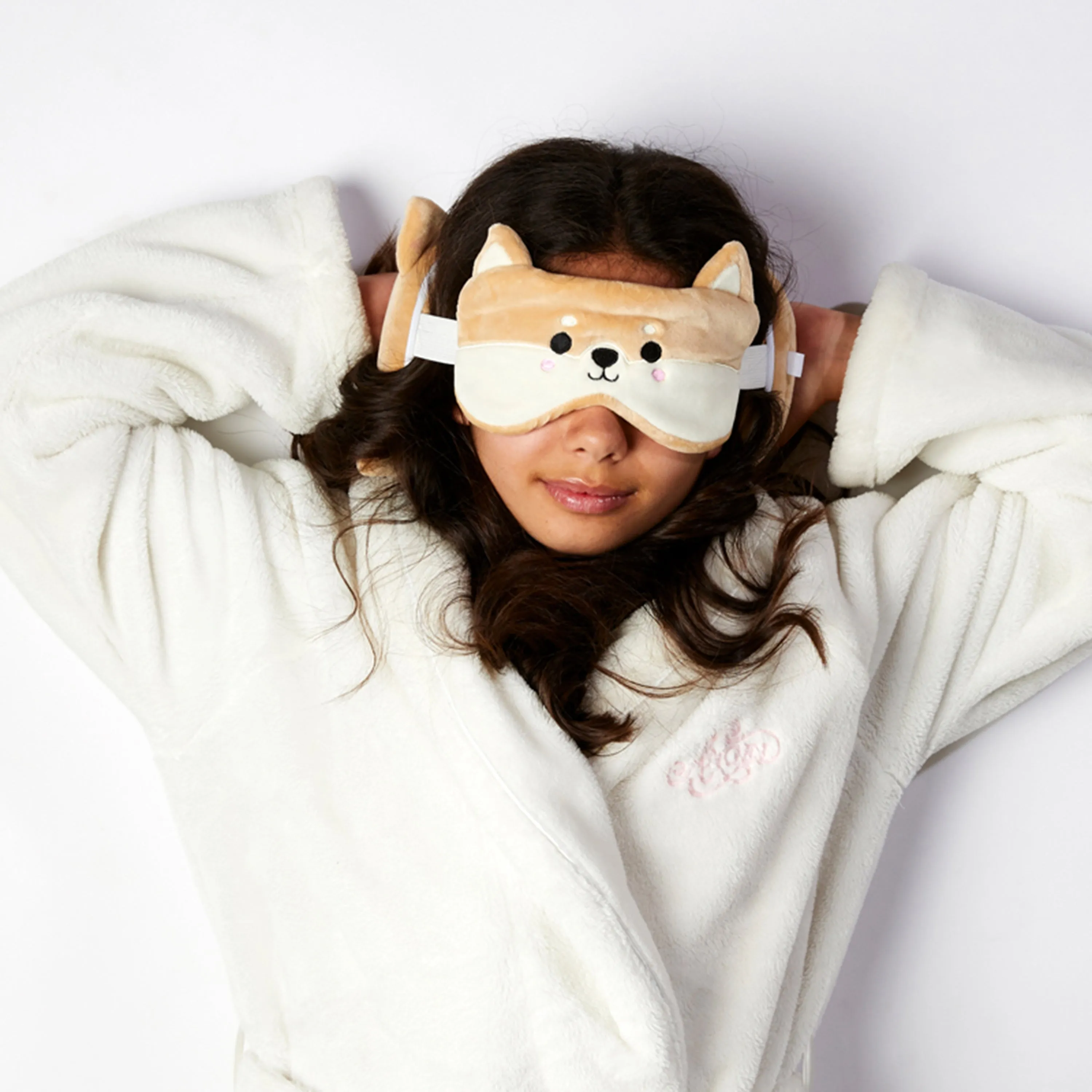Shiba Inu Dog Relaxeazzz Plush Round Travel Pillow & Eye Mask Set