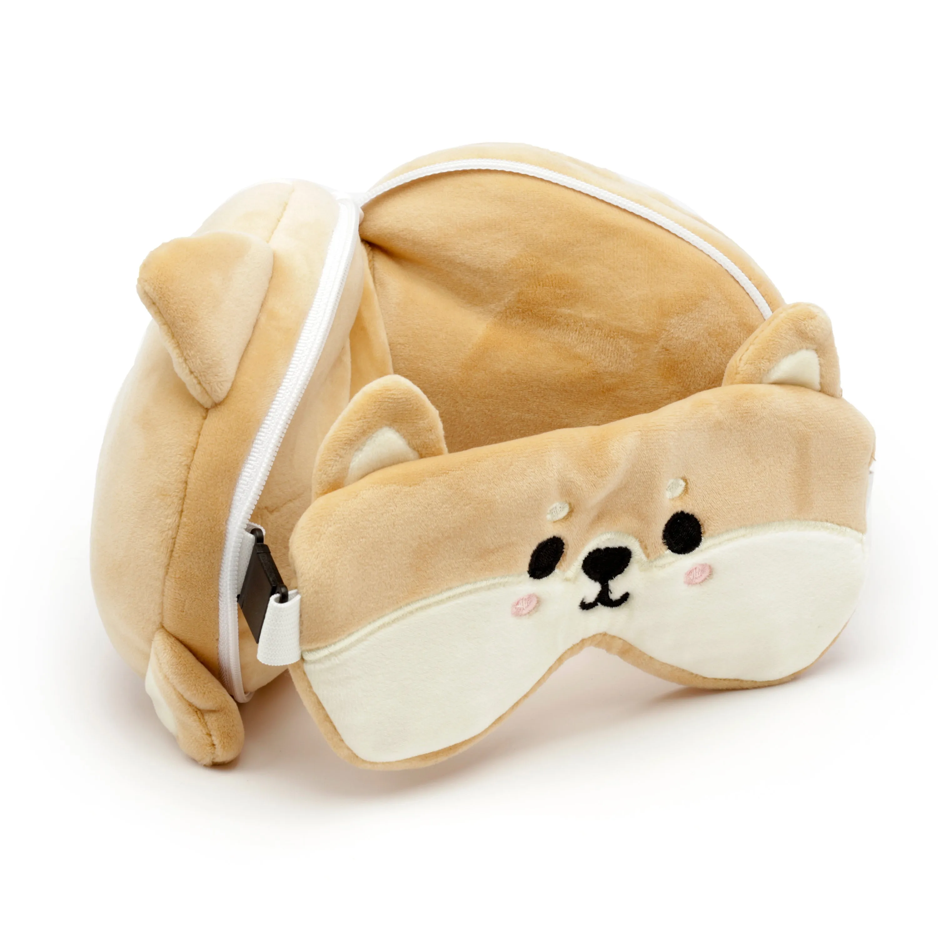Shiba Inu Dog Relaxeazzz Plush Round Travel Pillow & Eye Mask Set