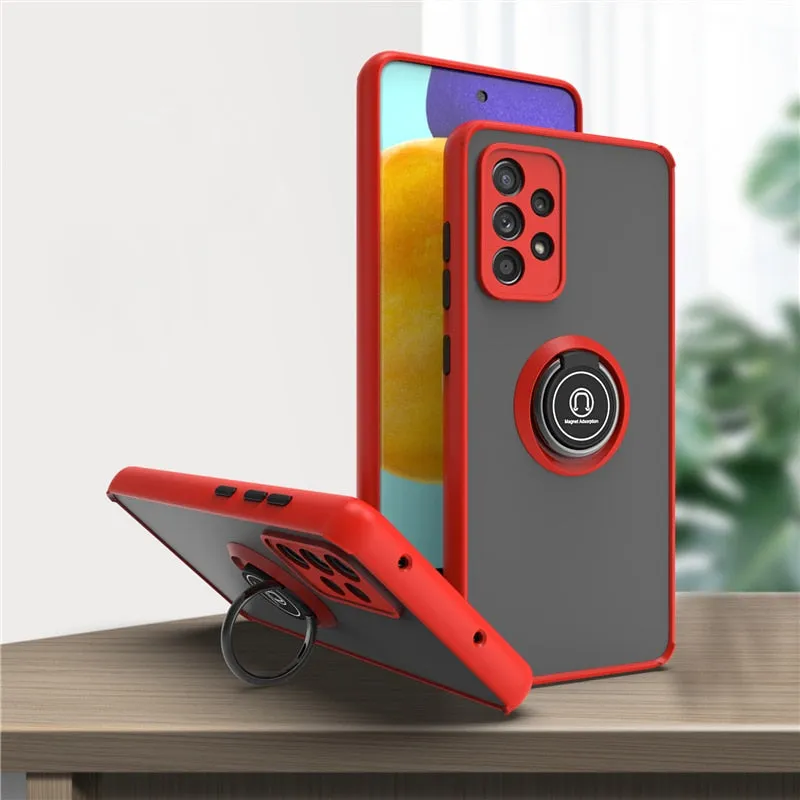 Shockproof Magnetic Case For Samsung Galaxy A Series With Ring Holder Kickstand