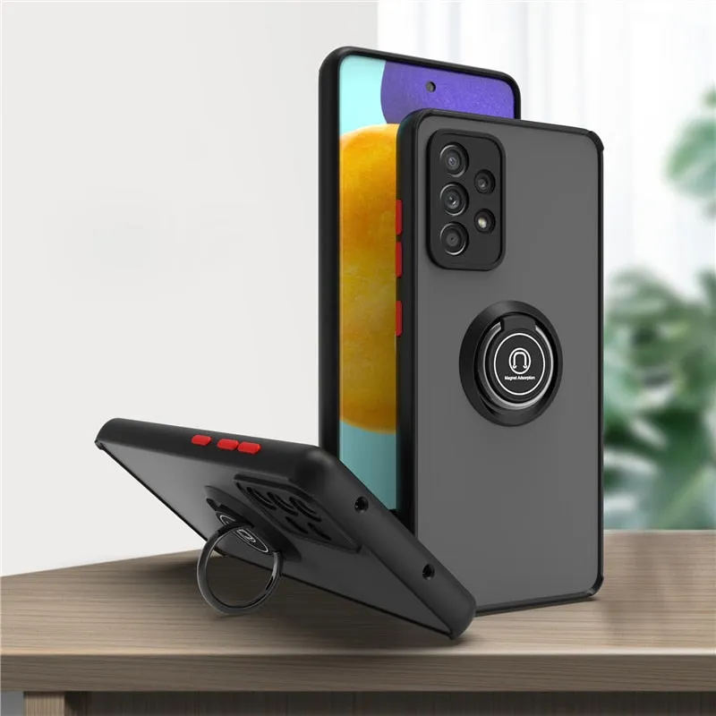 Shockproof Magnetic Case For Samsung Galaxy A Series With Ring Holder Kickstand