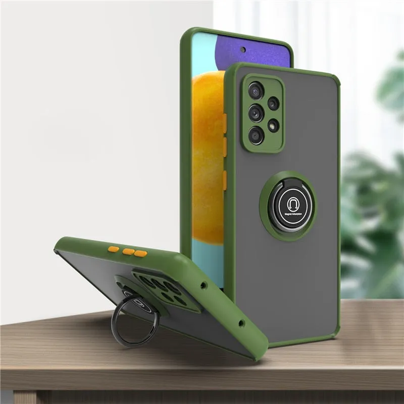 Shockproof Magnetic Case For Samsung Galaxy A Series With Ring Holder Kickstand