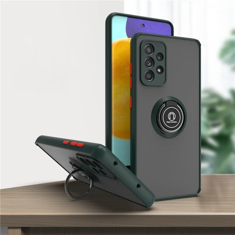 Shockproof Magnetic Case For Samsung Galaxy A Series With Ring Holder Kickstand