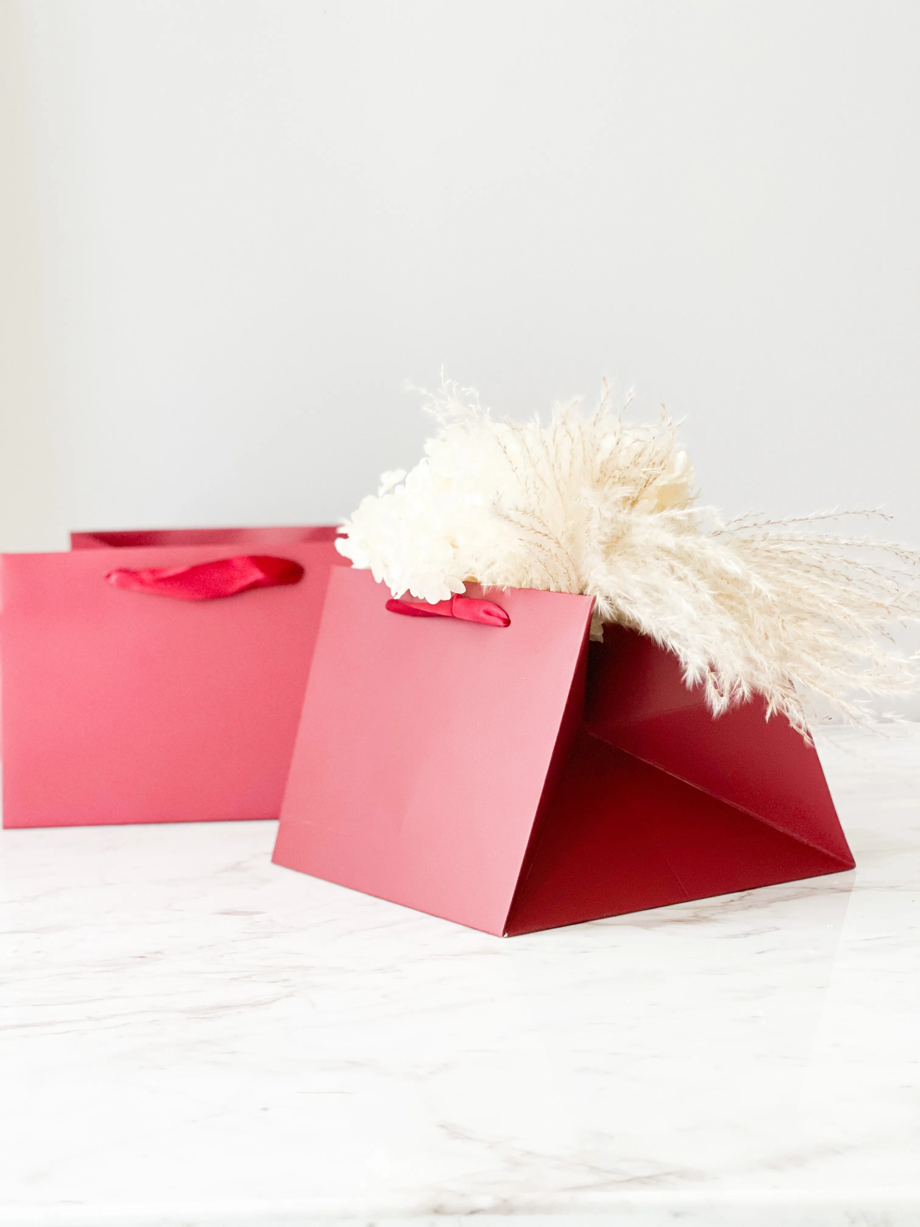 Short Flower/Gift bag with silk handle in different color and size