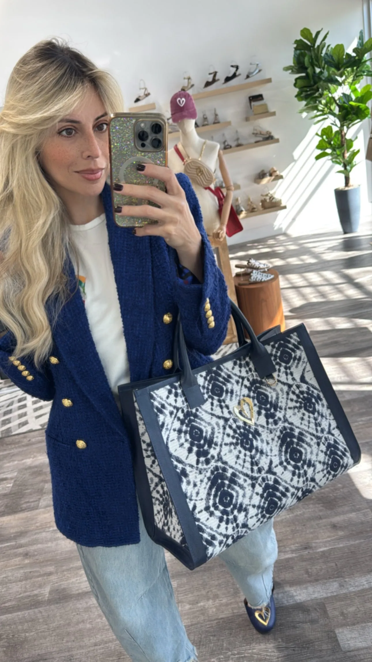 Sienna Tote Bag - Blue Sun [ Big ]