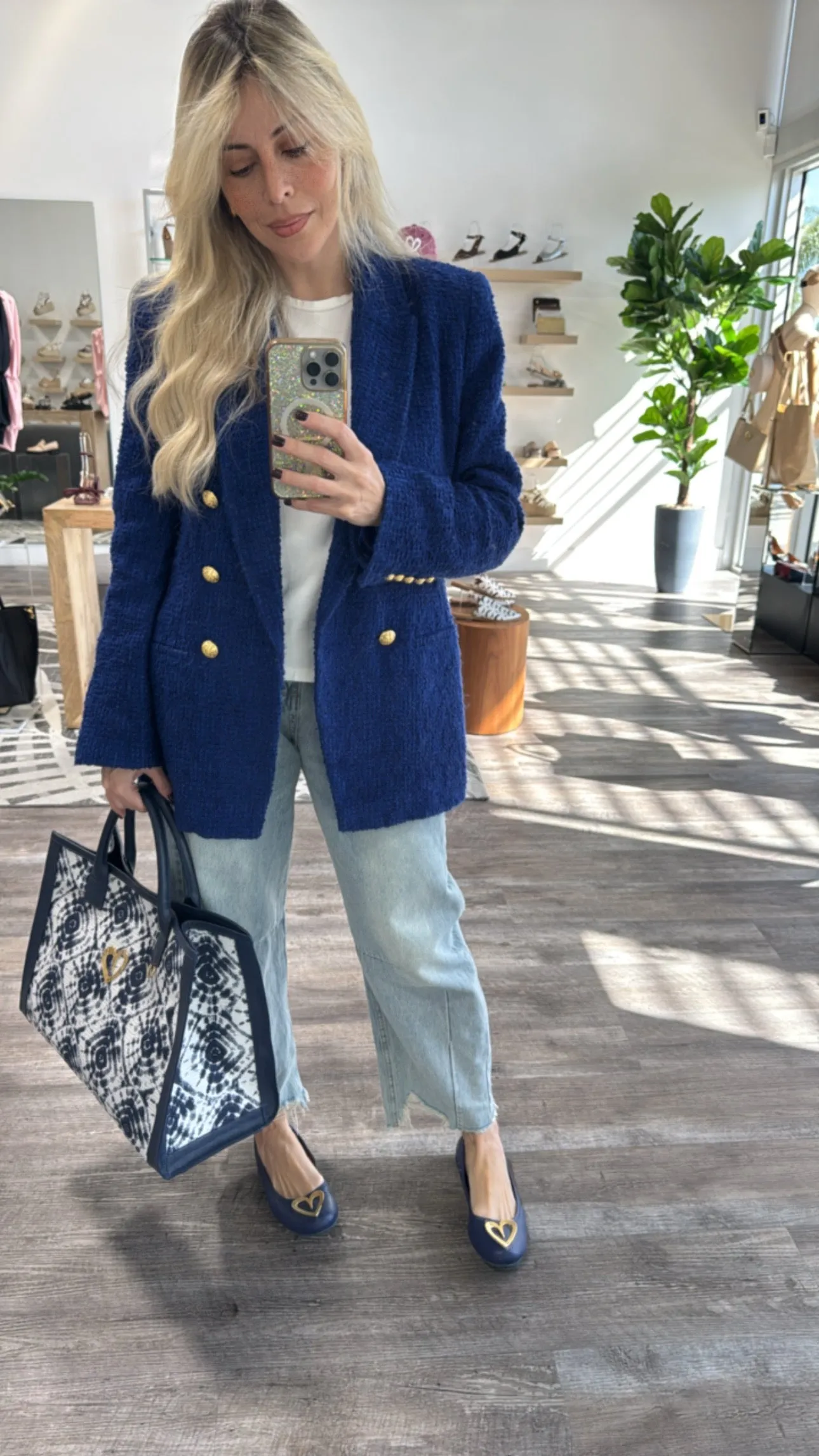 Sienna Tote Bag - Blue Sun [ Big ]