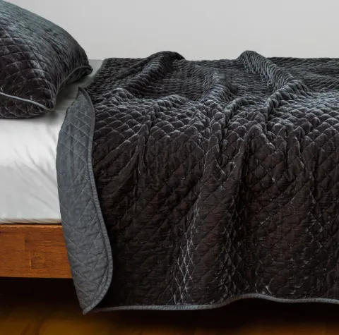 Silk Velvet Quilted Coverlet