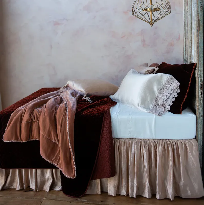 Silk Velvet Quilted Coverlet