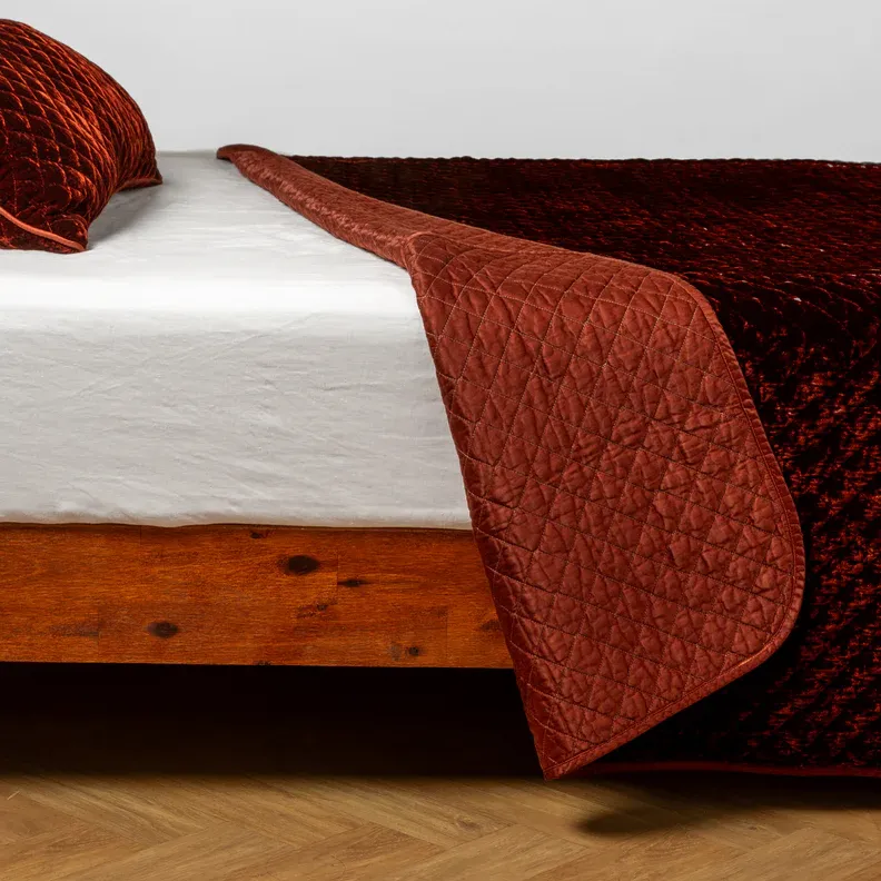Silk Velvet Quilted Coverlet