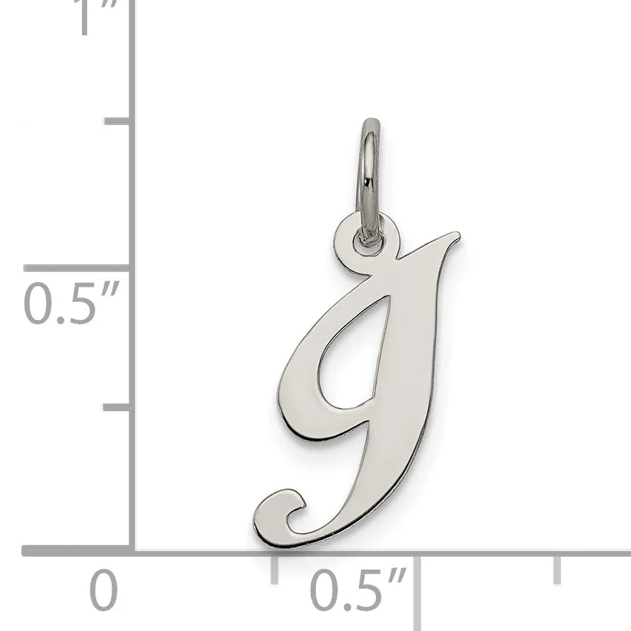 Silver Small Fancy Script Initial I Charm