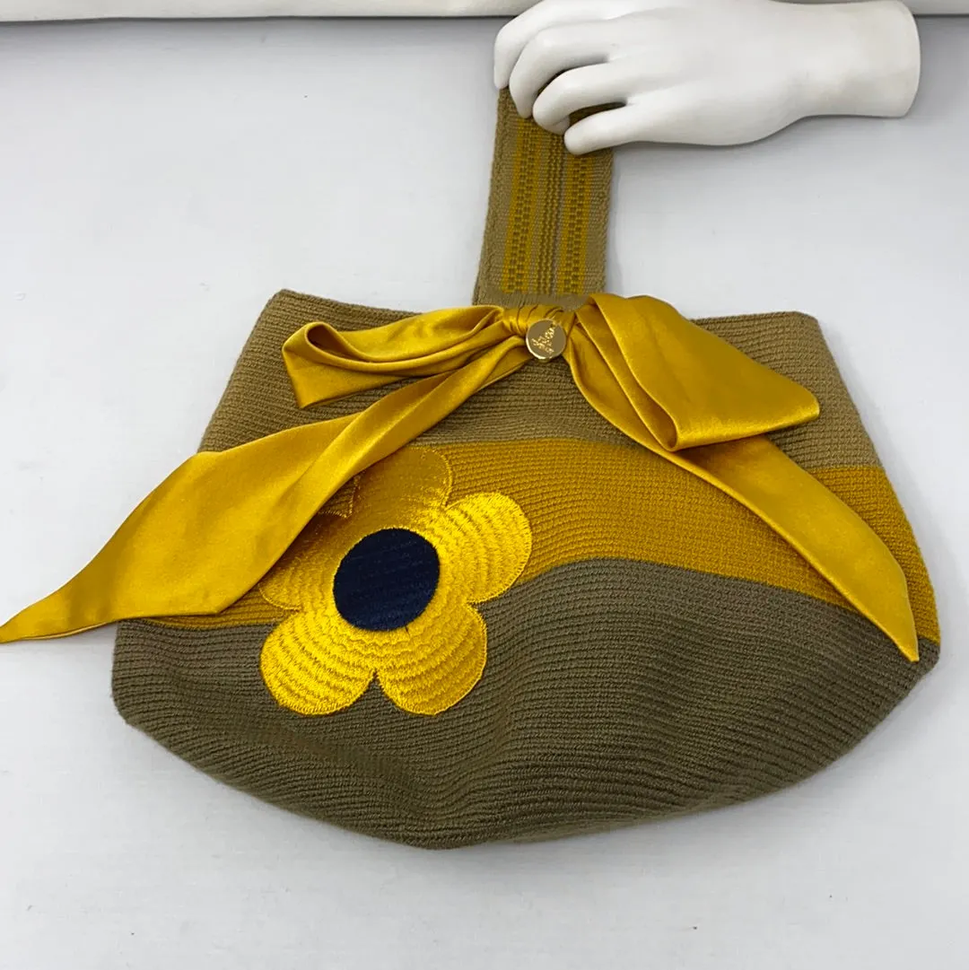 Silvua Tcherassi Knit Flower Top Handle with Silk Bow