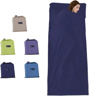 Sleeping Bag Liner Travel Camping Sheet, Lightweight Portable Sleeping Sheets for Outdoor Travel Backpacking Hiking Picnics Hotels